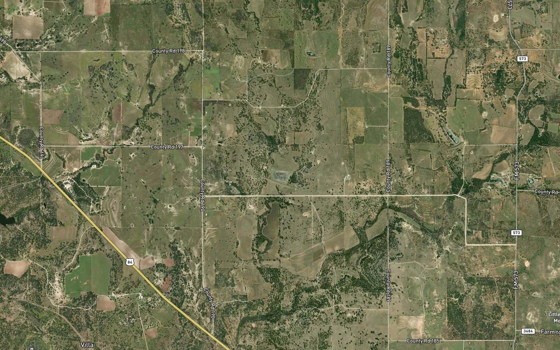 Satellite map of the Blanket Creek Watershed Reservoir Number Nineteen