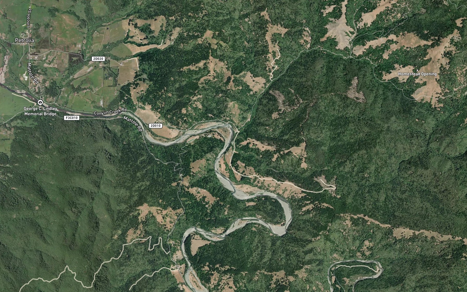 Satellite map of the McGinnis Creek