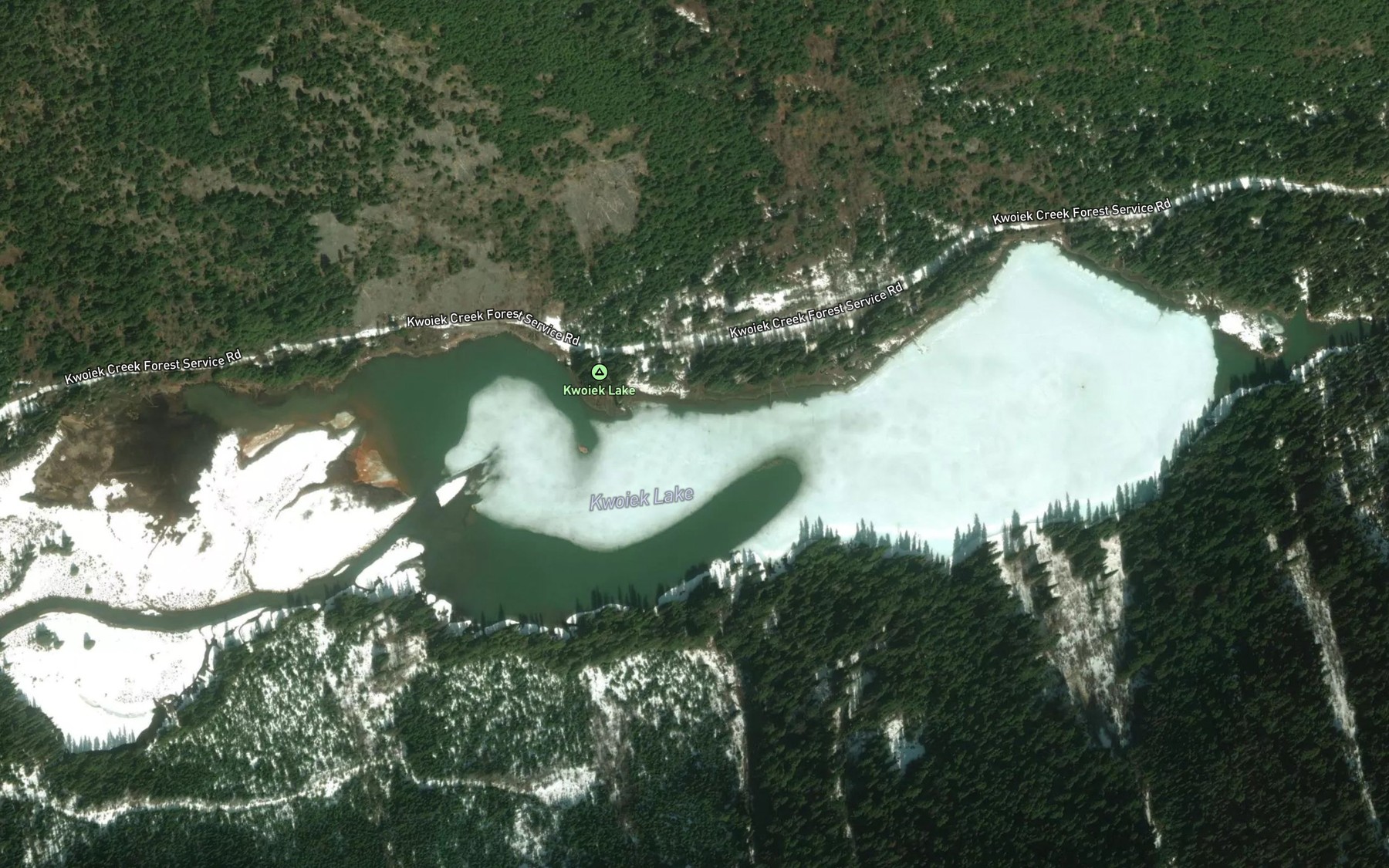 Satellite map of the Kwoiek Lake