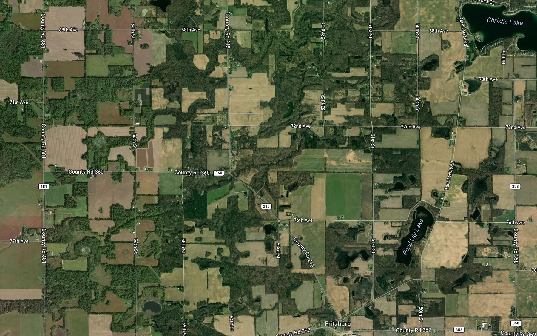 Satellite map of the White Creek