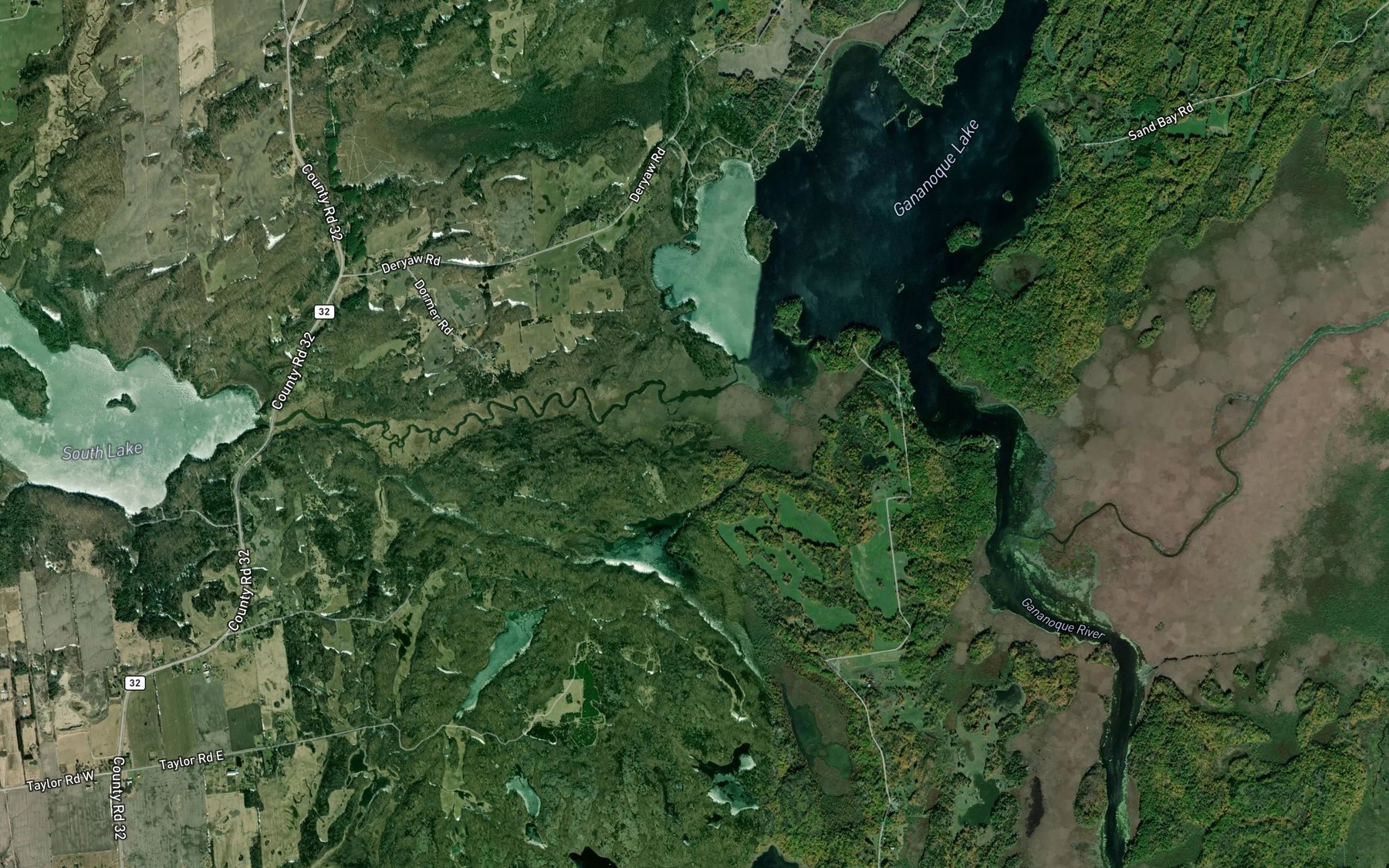 Satellite map of the South Lake Creek