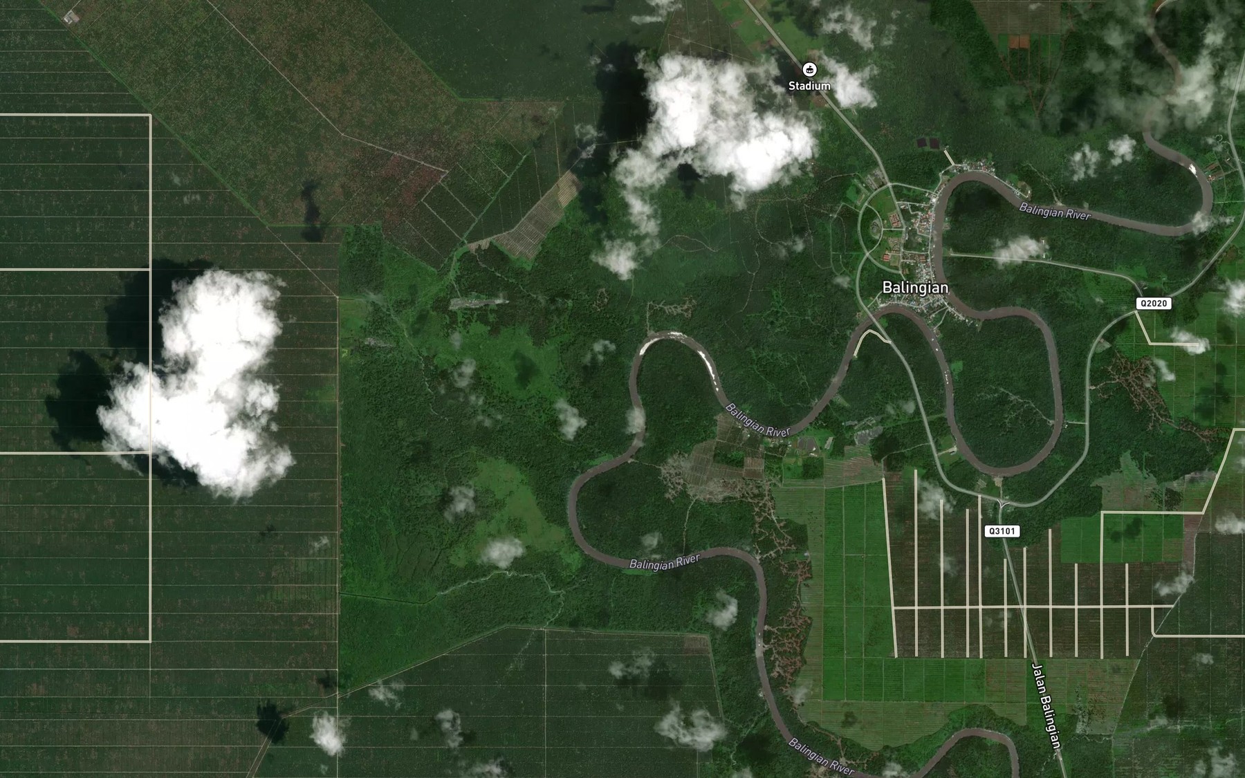 Satellite map of the Sungai Kebuin