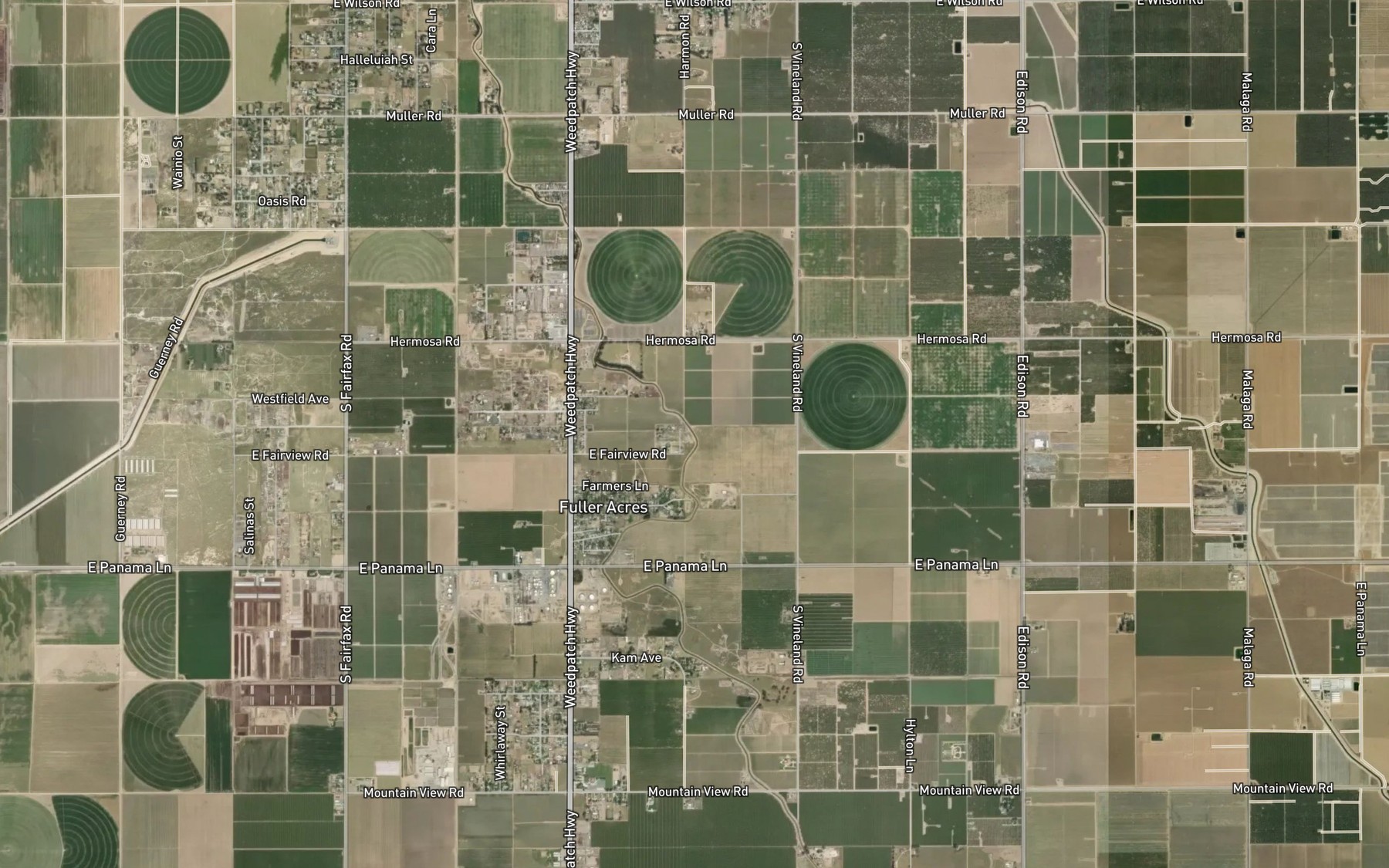 Satellite map of the East Side Canal