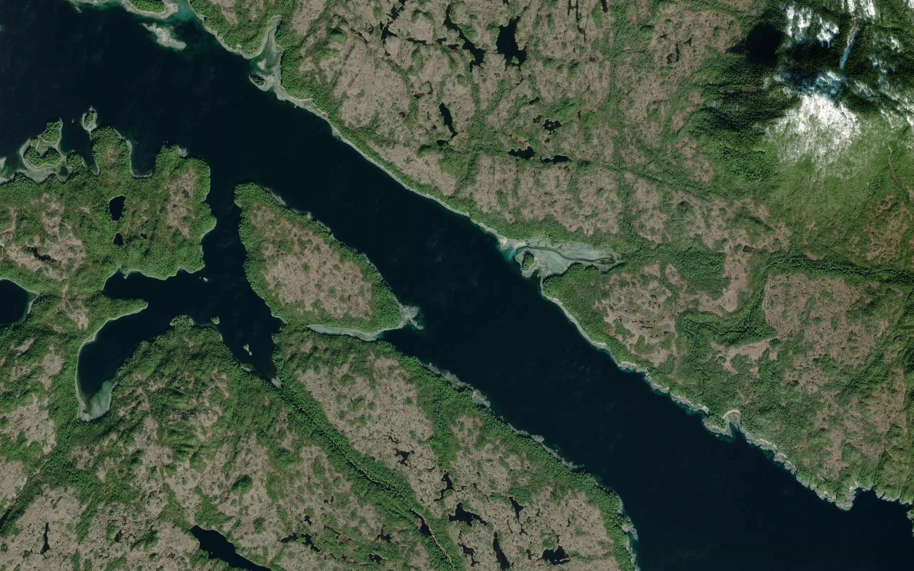 Satellite map of the Higgins Passage
