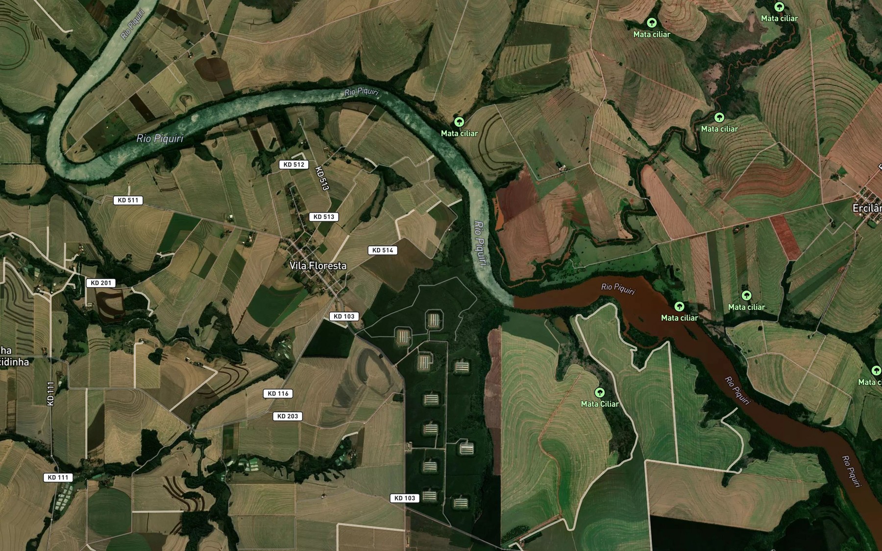 Satellite map of the Ribeirao Miranda