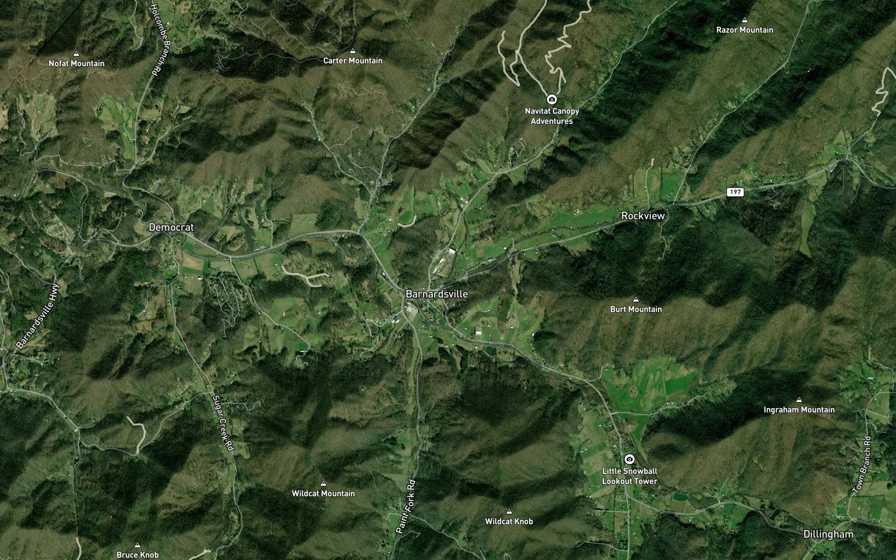 Satellite map of the Poverty Branch