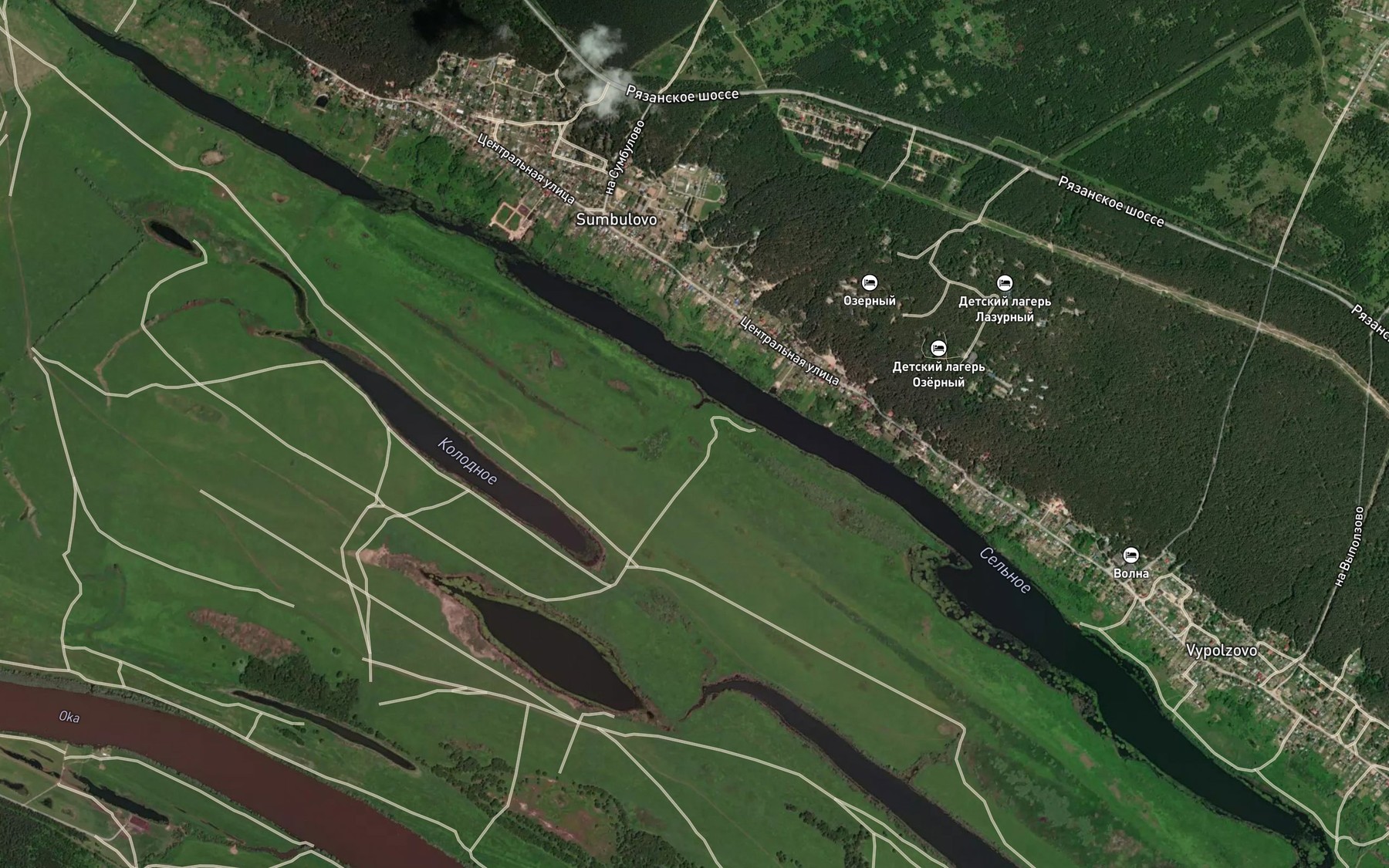 Satellite map of the Ozero Sel'noye