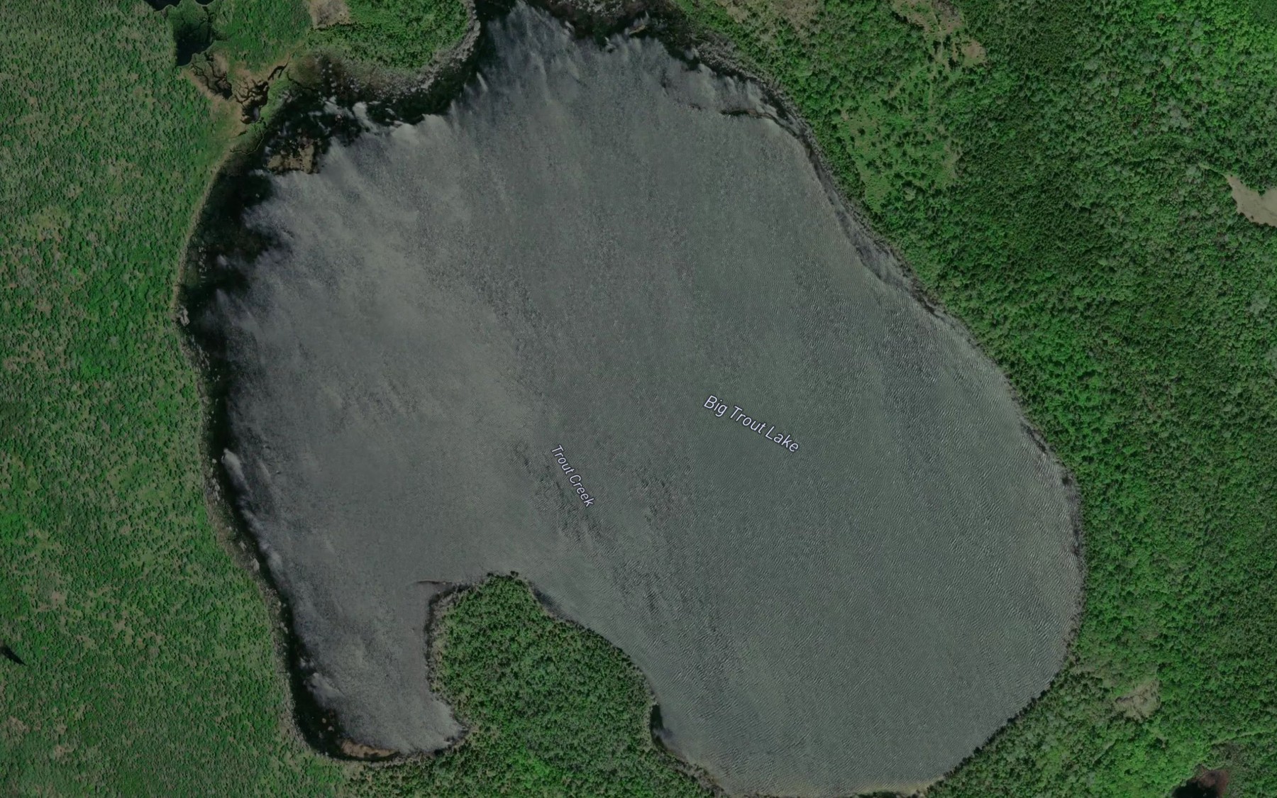 Satellite map of the Big Trout Lake