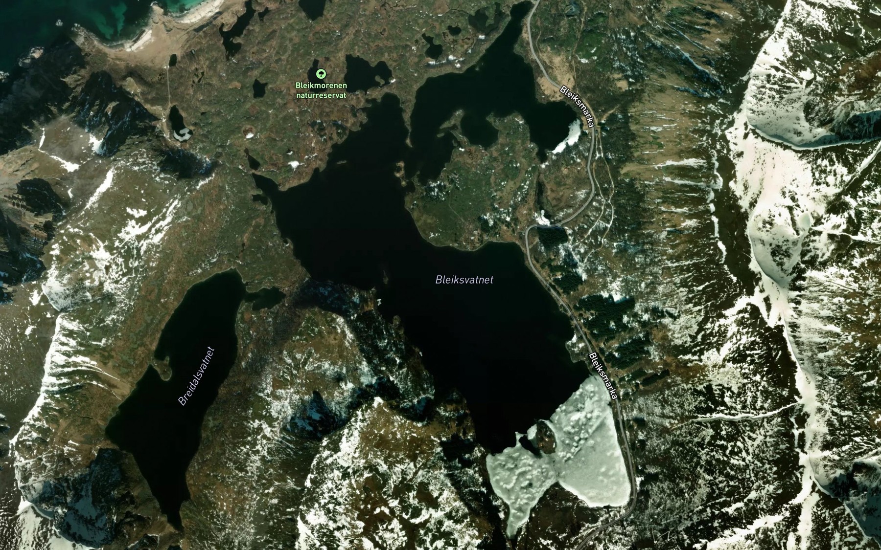 Satellite map of the Bleiksvatnet