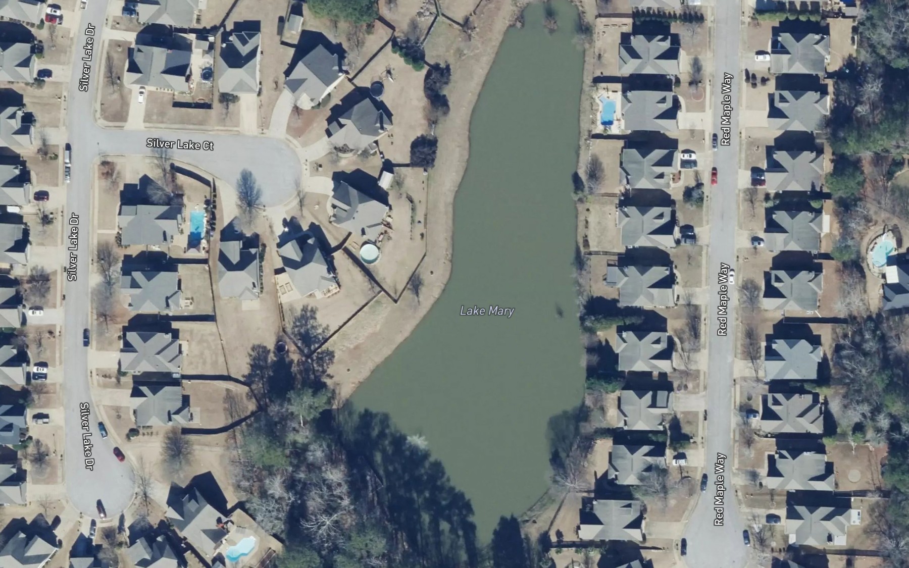 Satellite map of the Lake Mary