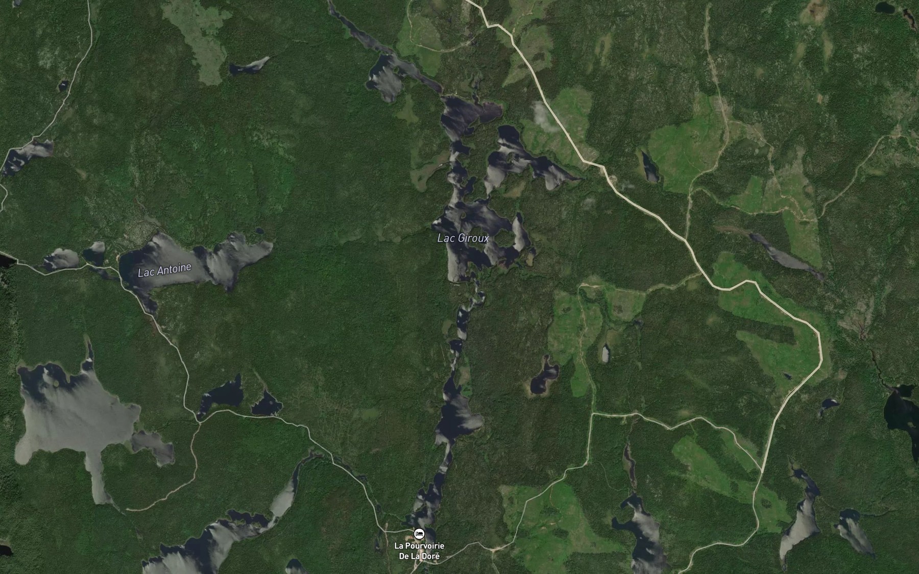 Satellite map of the Lac Giroux