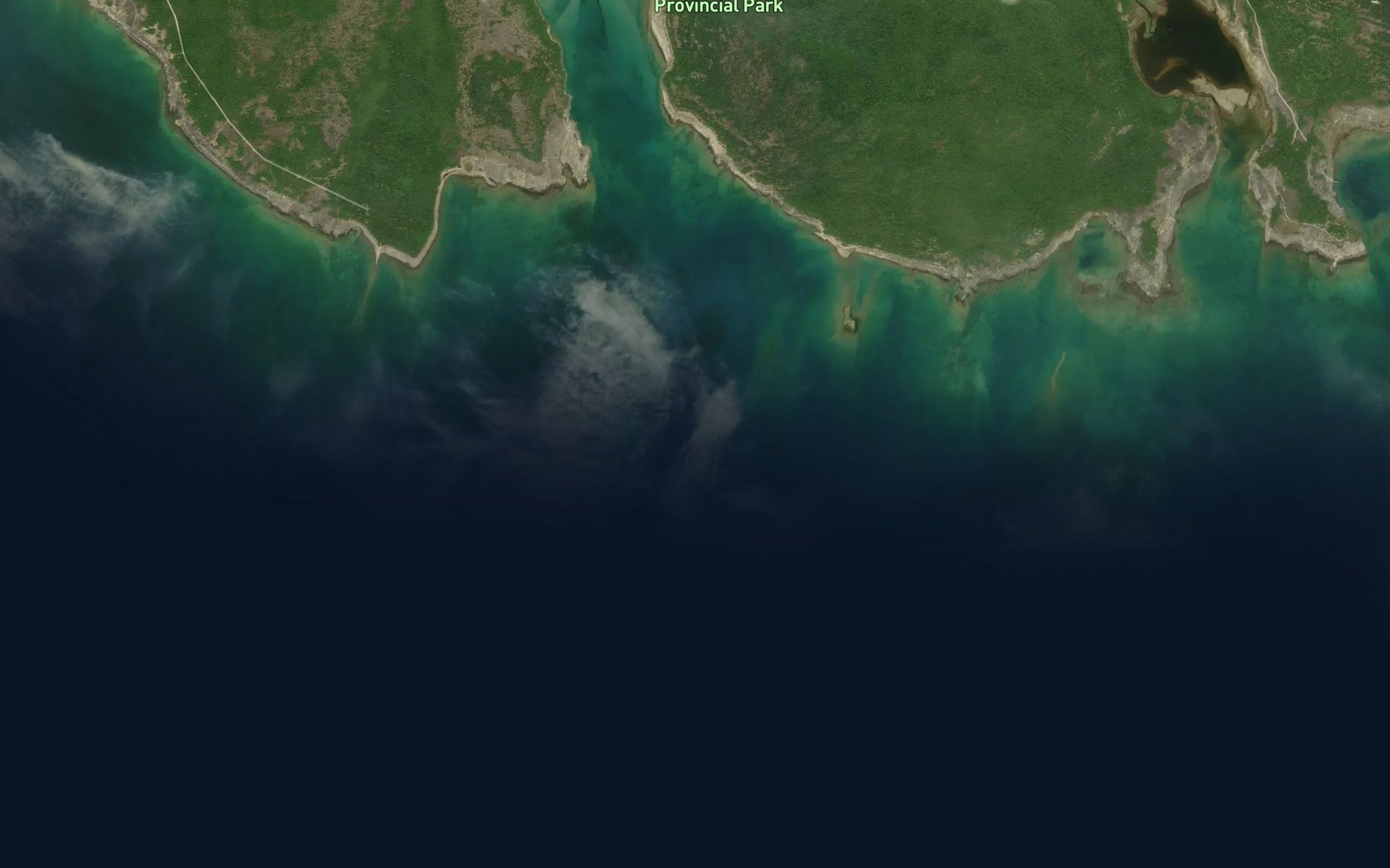 Satellite map of the Saunders Reef