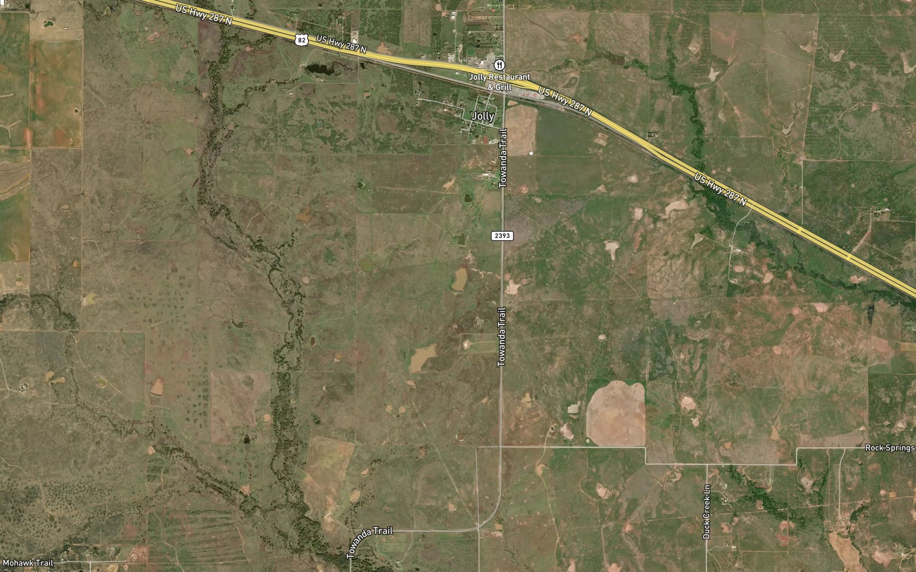 Satellite map of the Triangle T Lake Number 1