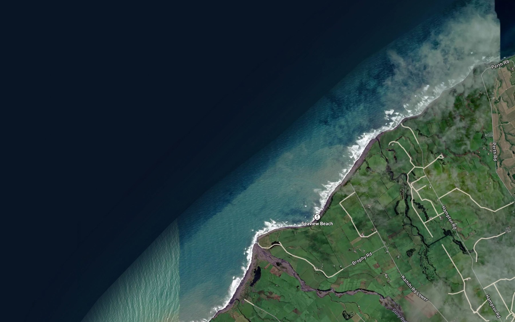 Satellite map of the Waihi Stream