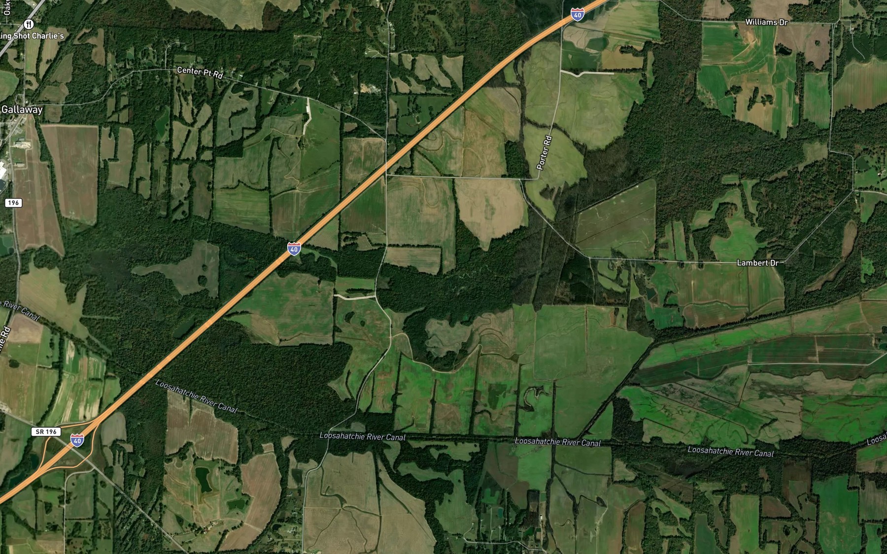 Satellite map of the Little Cypress Creek Canal