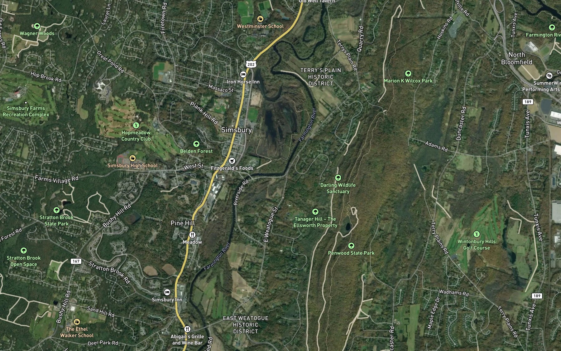 Satellite map of the Lucy Brook