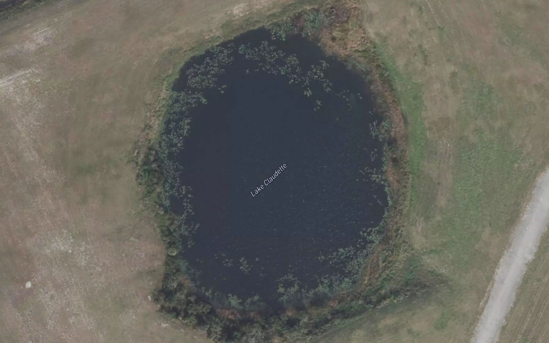 Satellite map of the Lake Claudette
