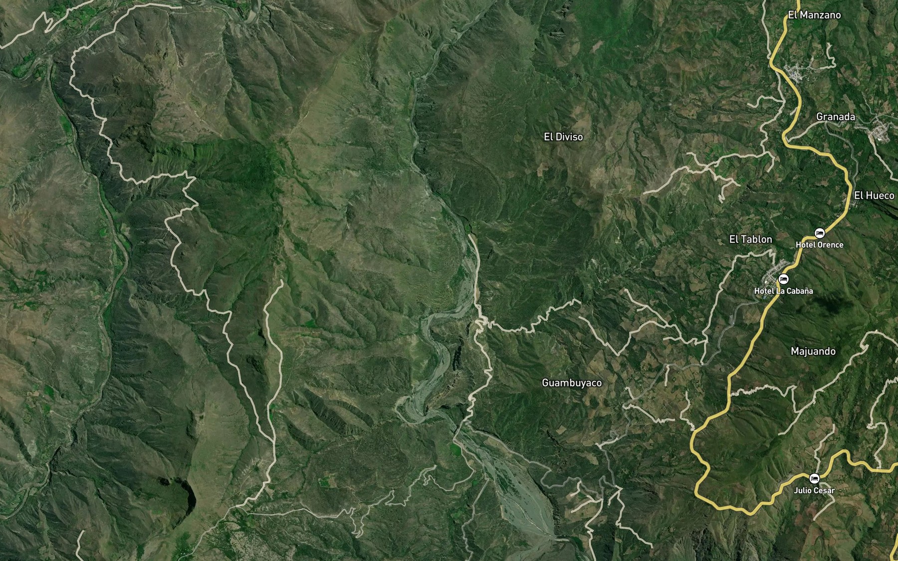 Satellite map of the Quebrada Herradura
