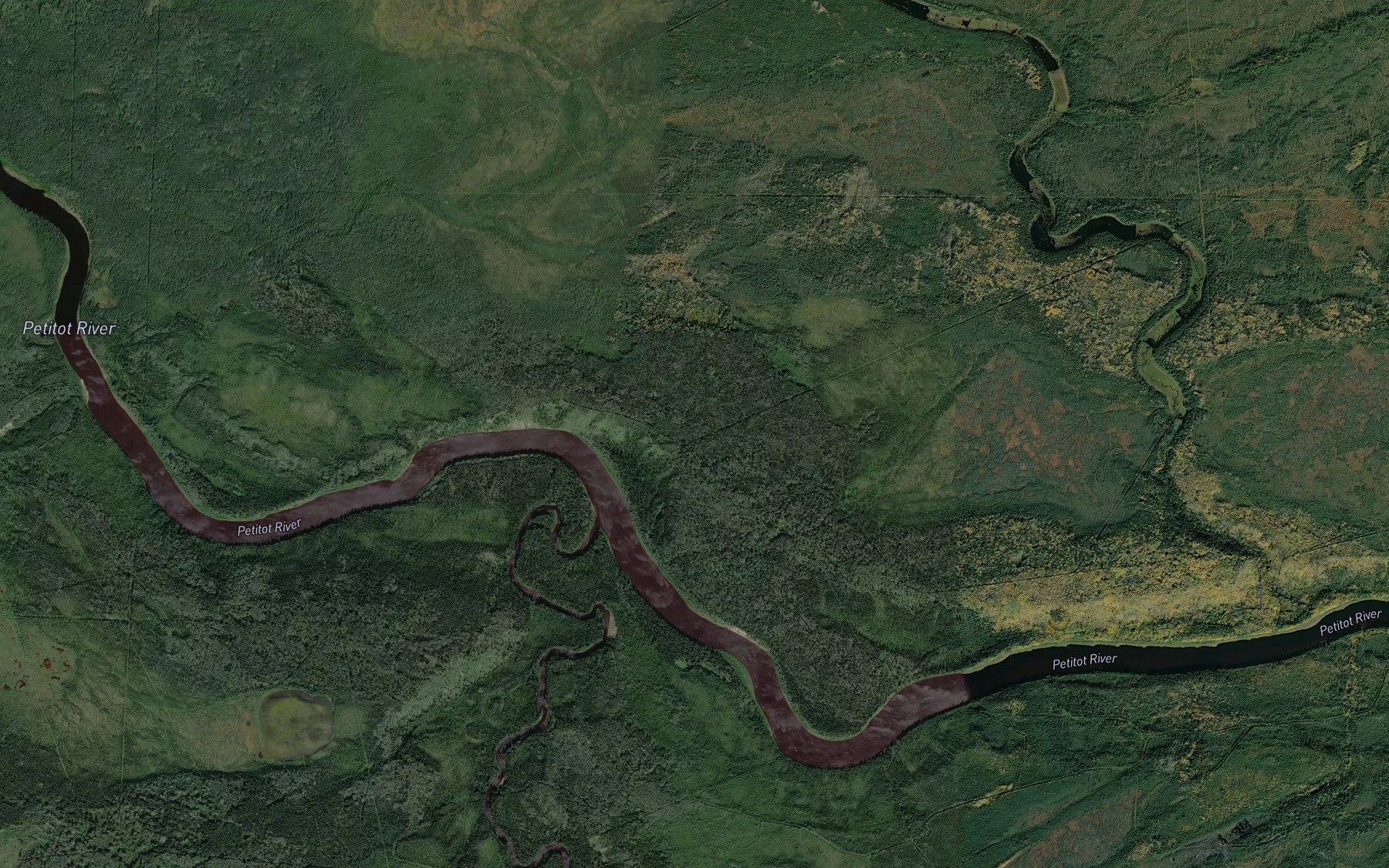 Satellite map of the Dilly Creek