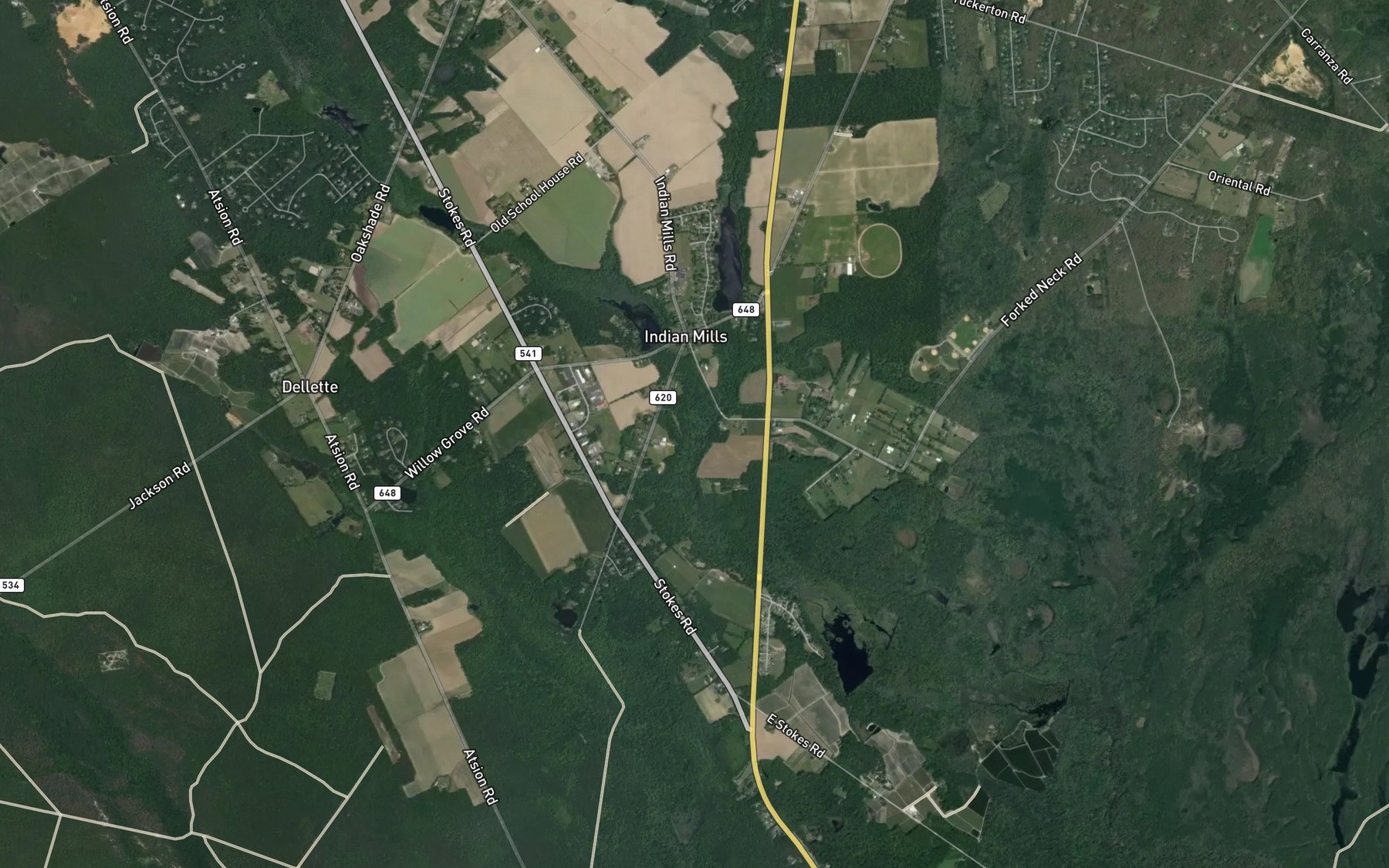 Satellite map of the Indian Mills Brook