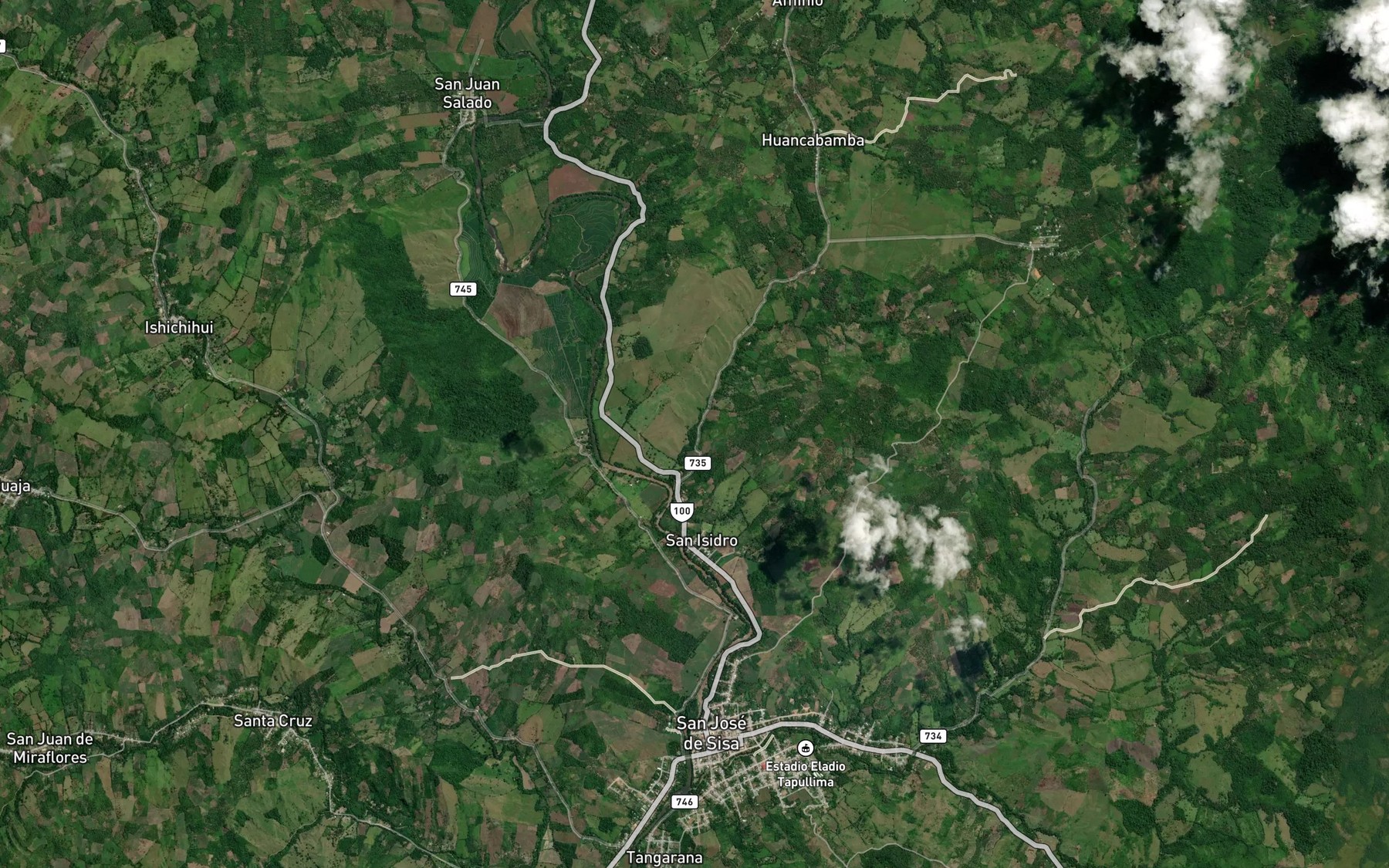 Satellite map of the Quebrada Yacusisa