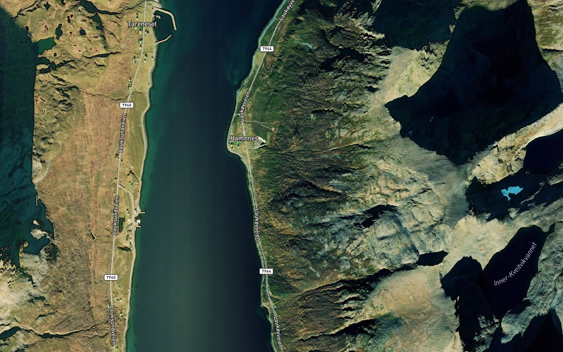 Satellite map of the Jeskebakkelva