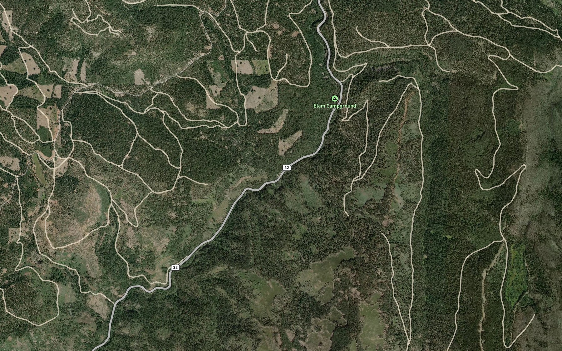 Satellite map of the Slate Creek