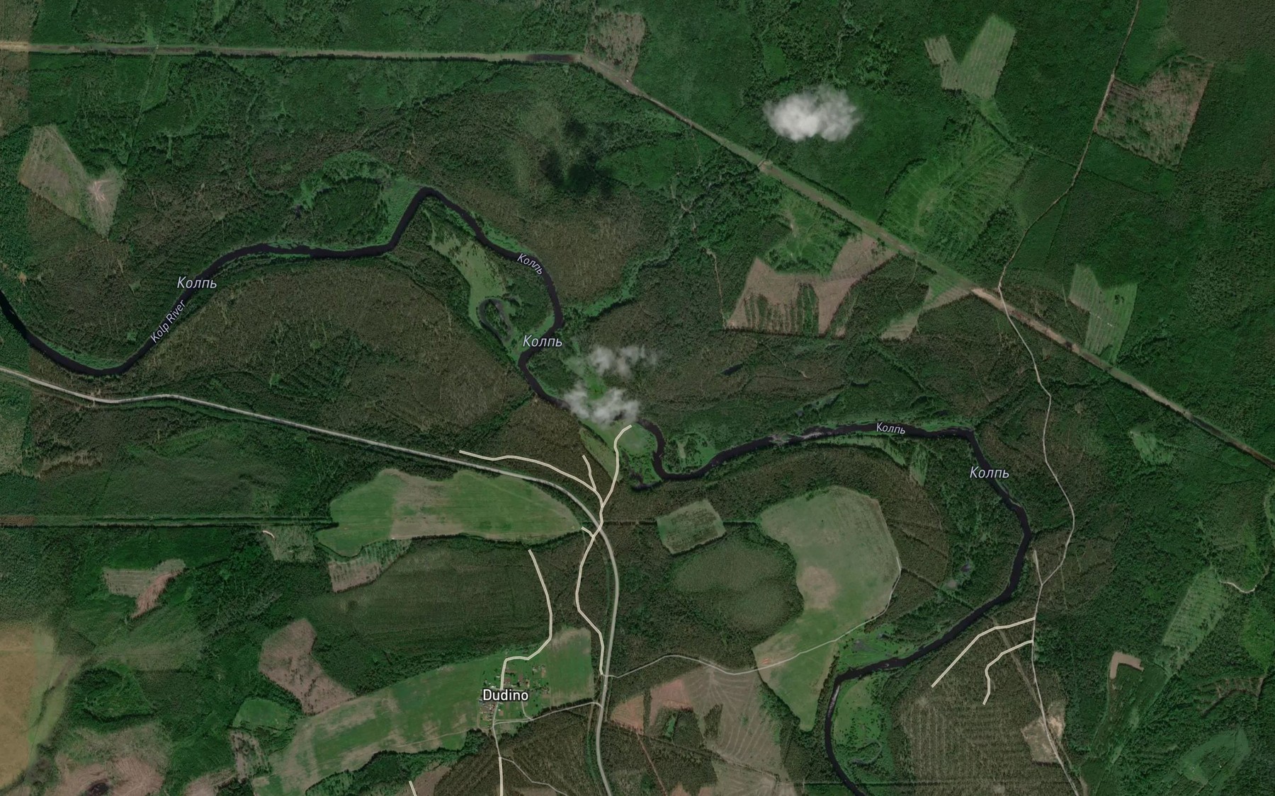 Satellite map of the Kamenka