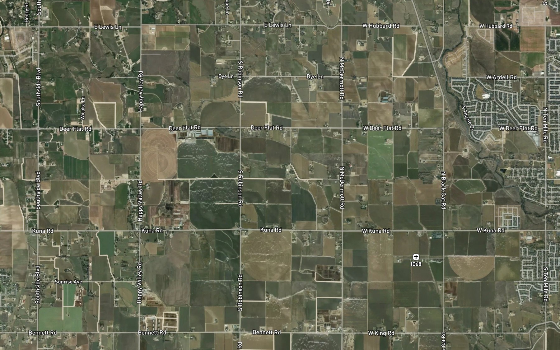Satellite map of the East Fork Golden Gulch Drain