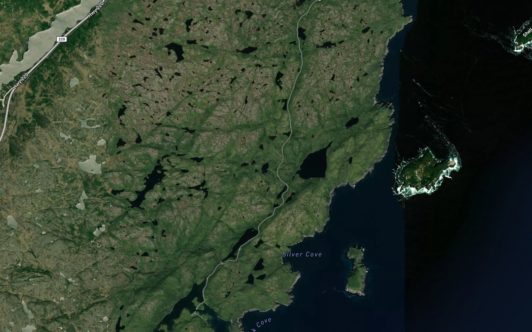 Satellite map of the Juniper Brook Ponds