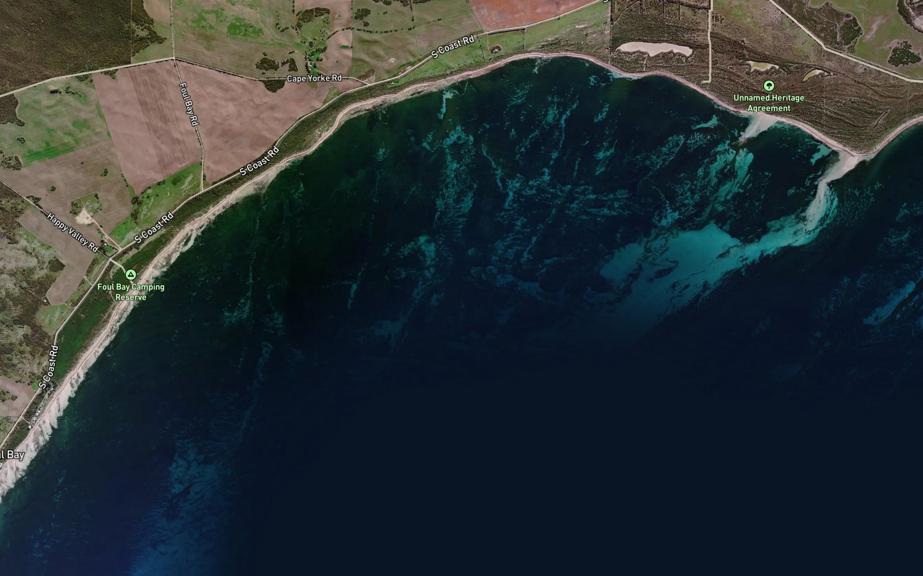 Satellite map of the Foul Bay