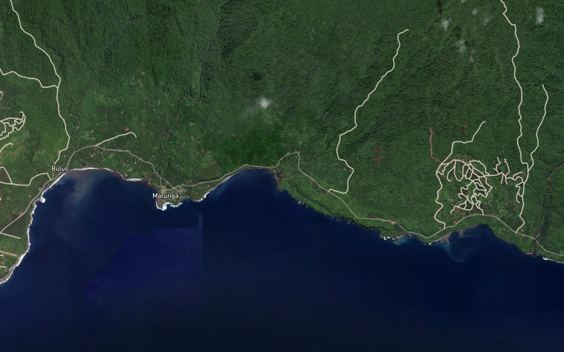 Satellite map of the Iniska River