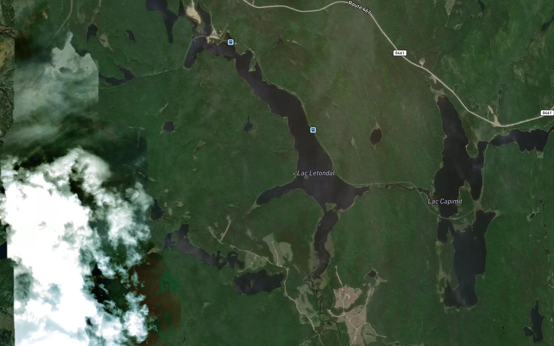 Satellite map of the Lac Letondal