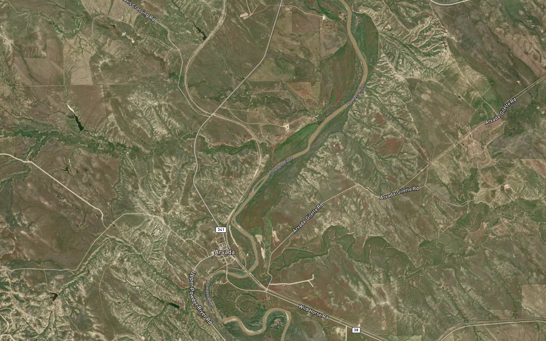 Satellite map of the Deadman Creek