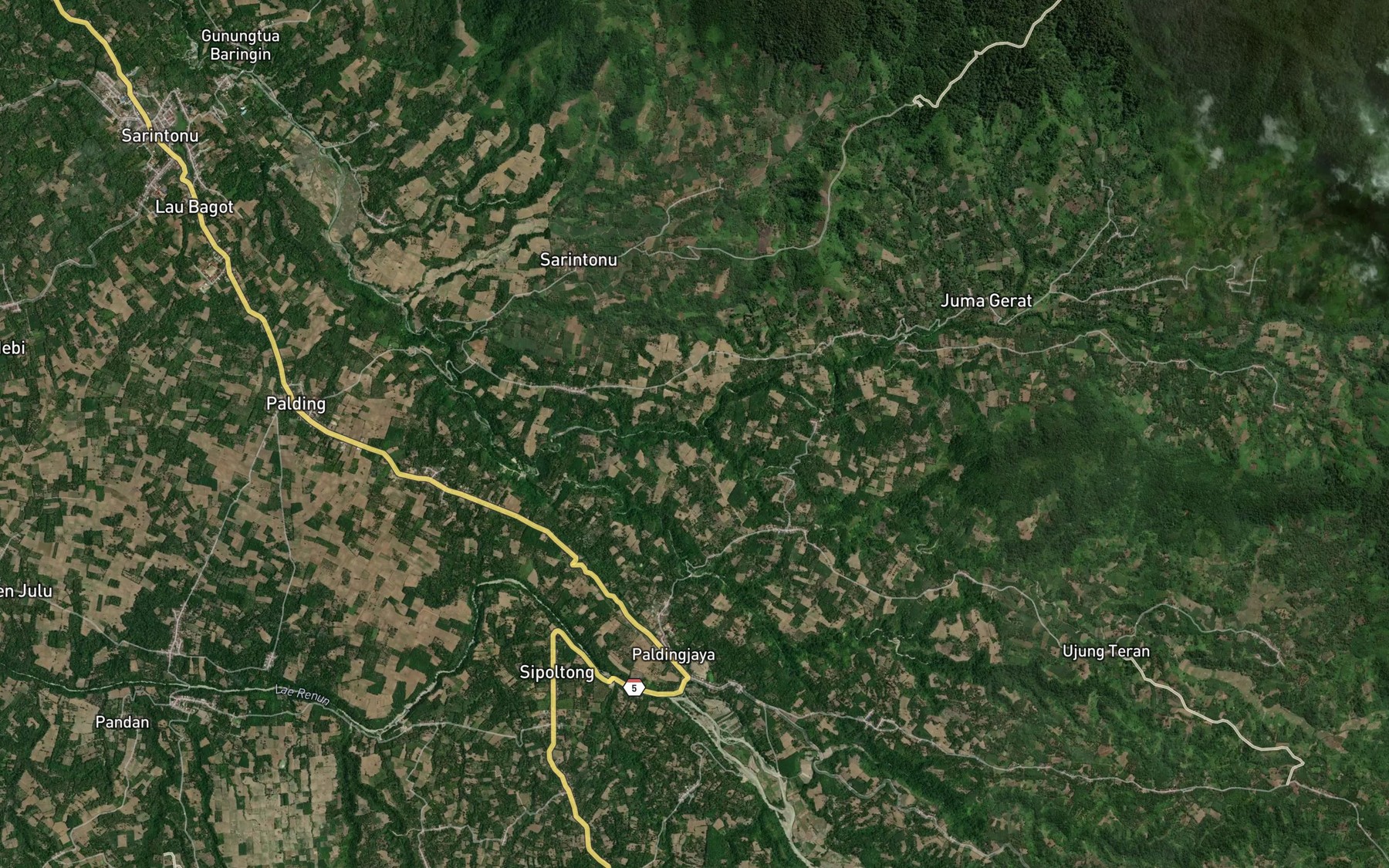 Satellite map of the Lae Matanati