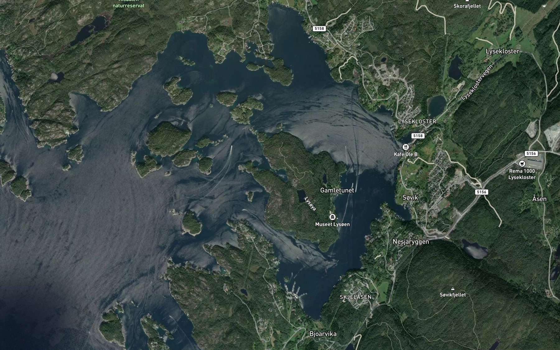Satellite map of the Lysevagen