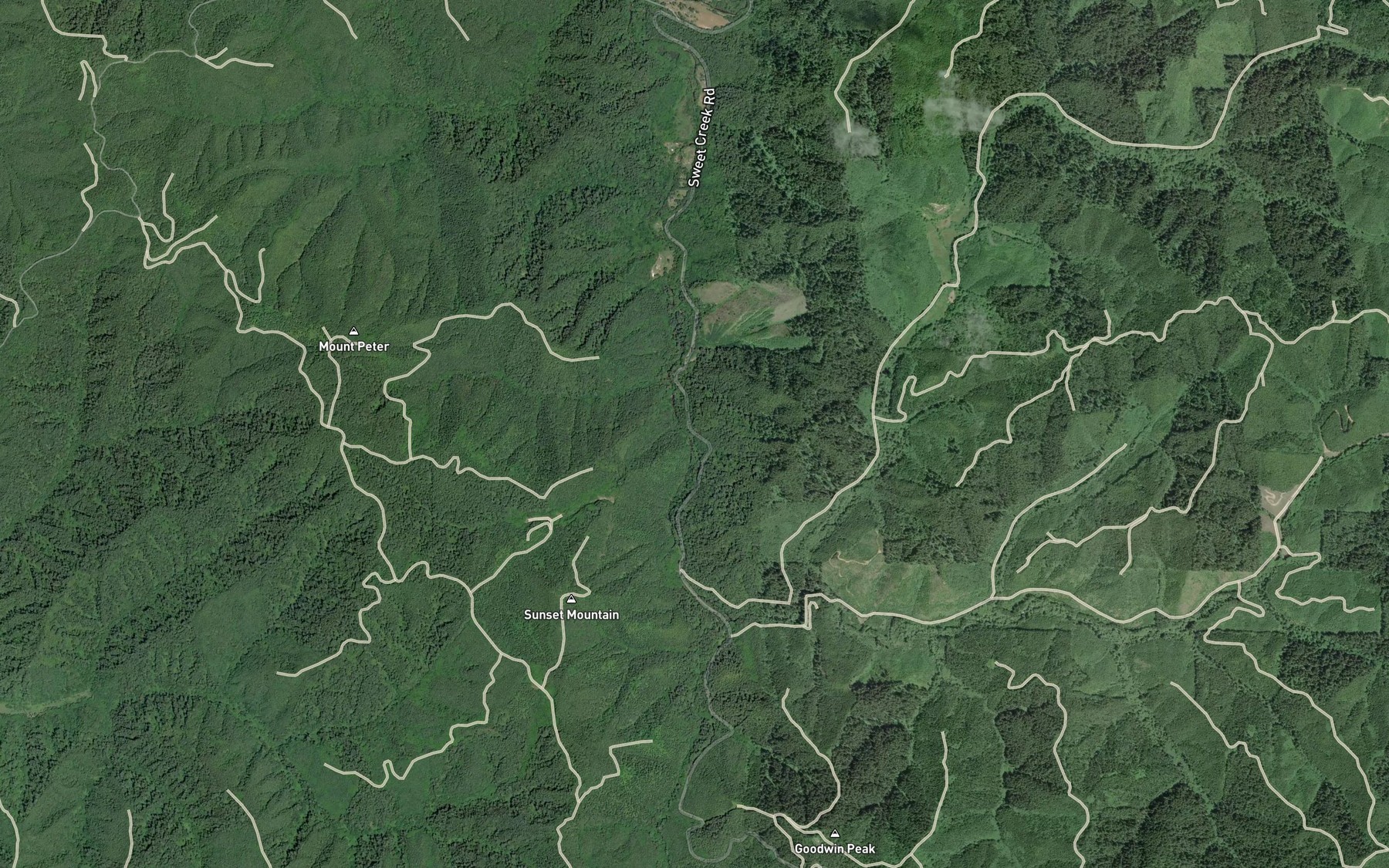 Satellite map of the Elk Wallow Creek