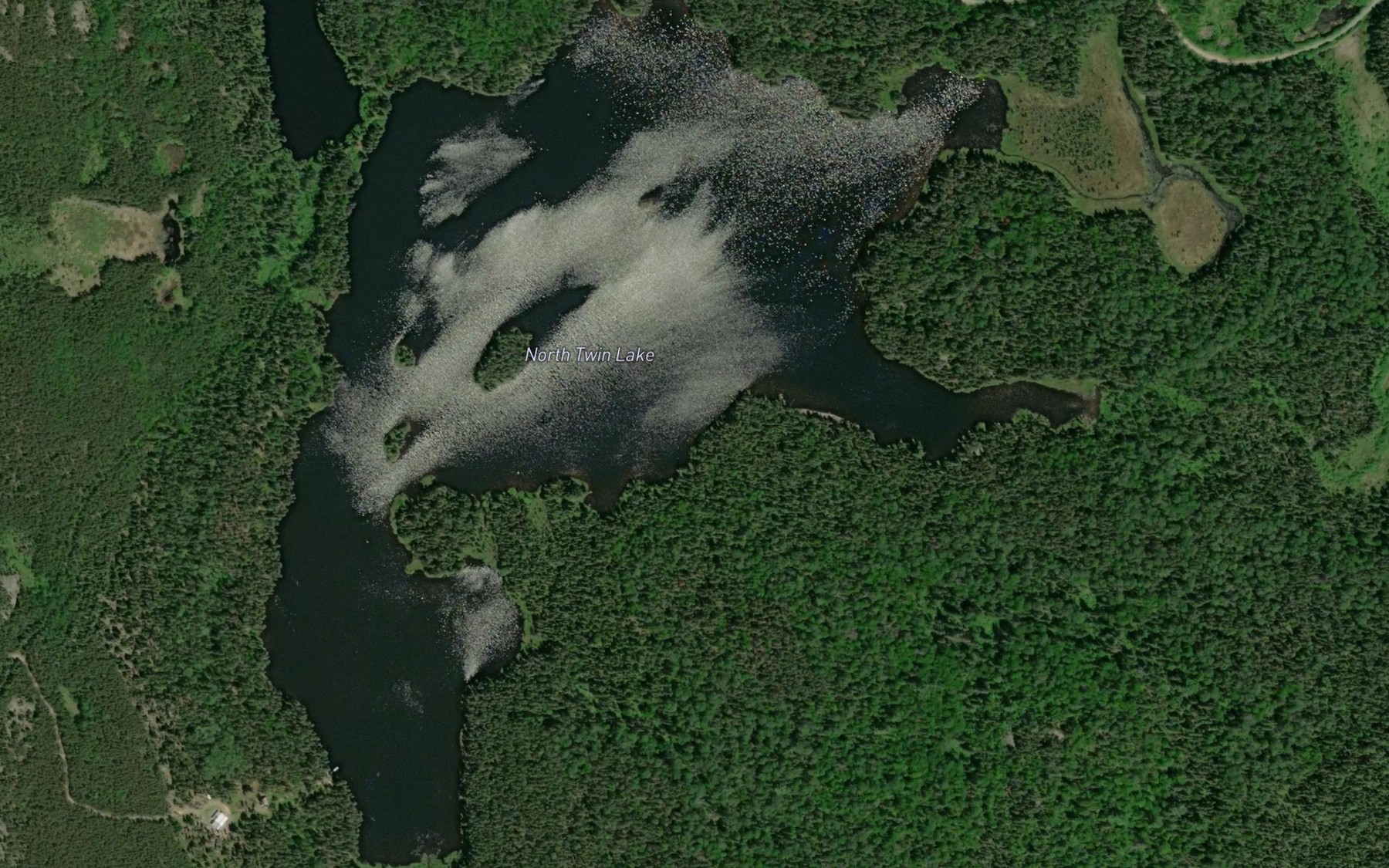 Satellite map of the North Twin Lake