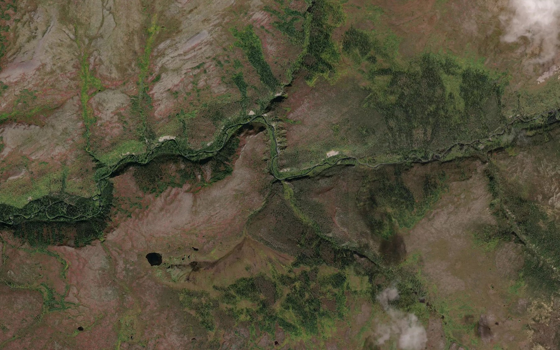 Satellite map of the Caribou Creek