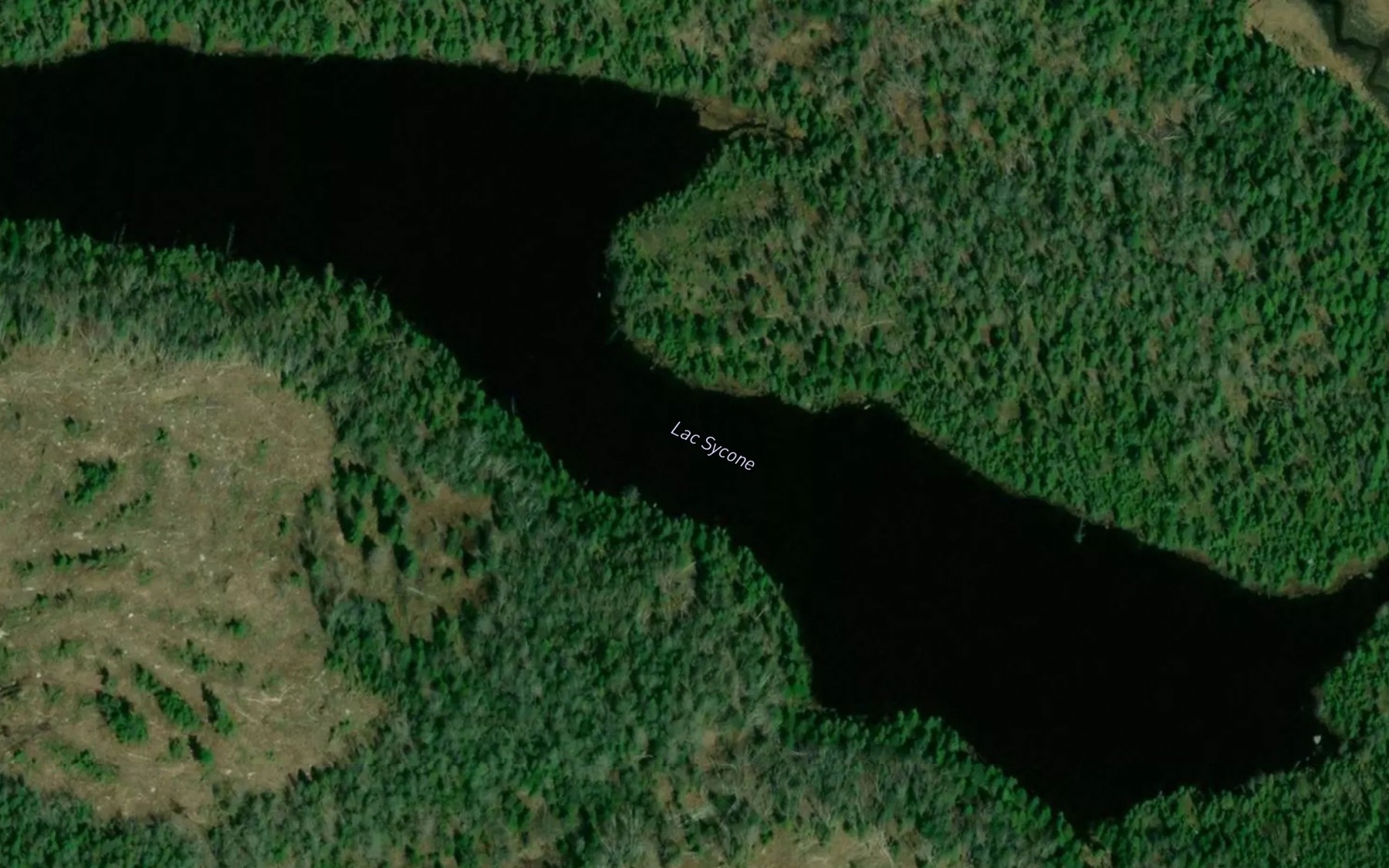 Satellite map of the Lac Sycone