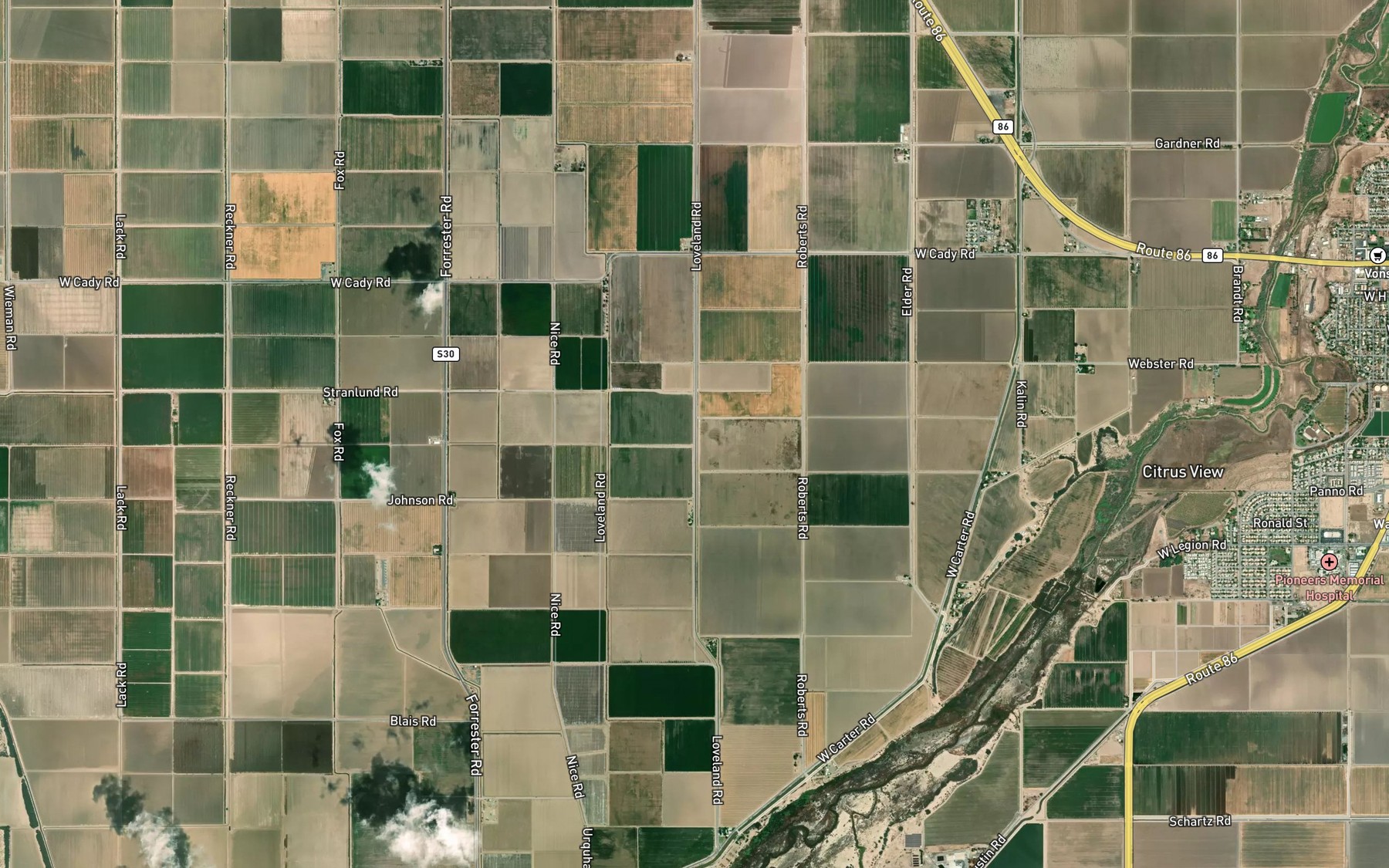 Satellite map of the Thorn 1 Canal