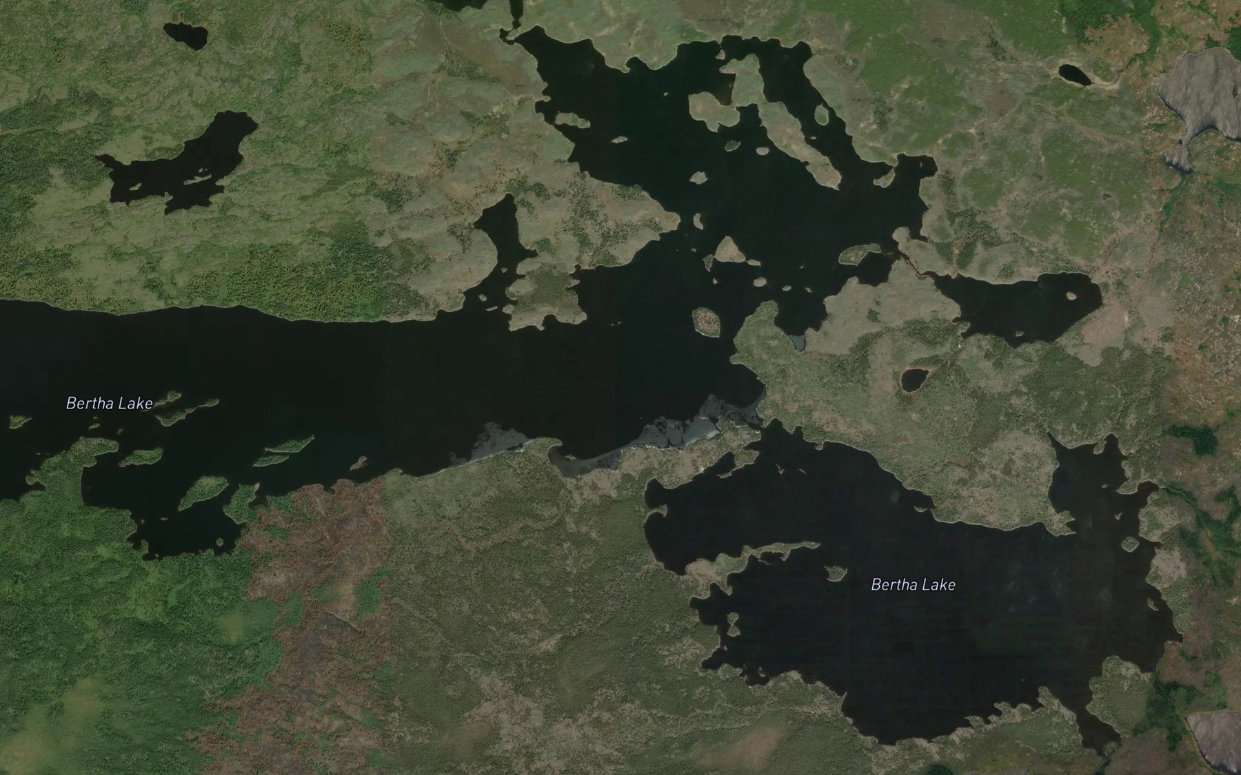 Satellite map of the Bertha Lake