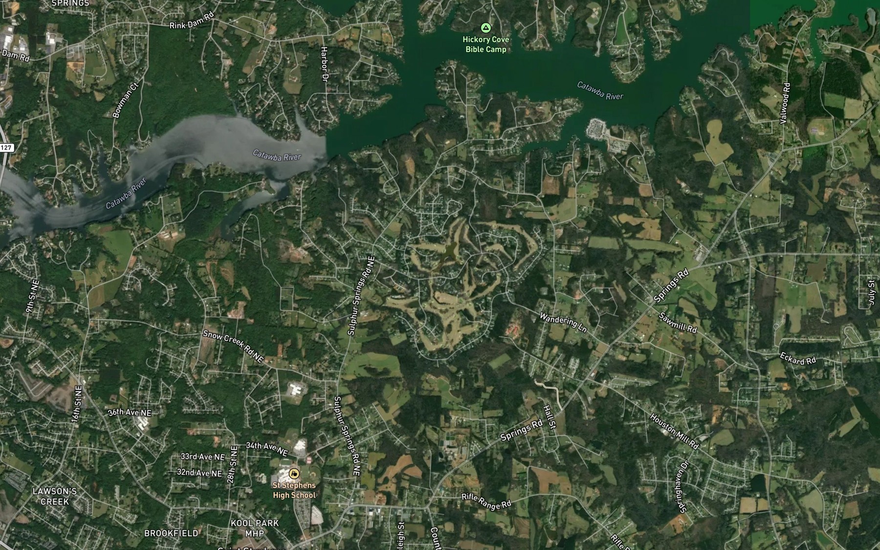 Satellite map of the Sulphur Springs