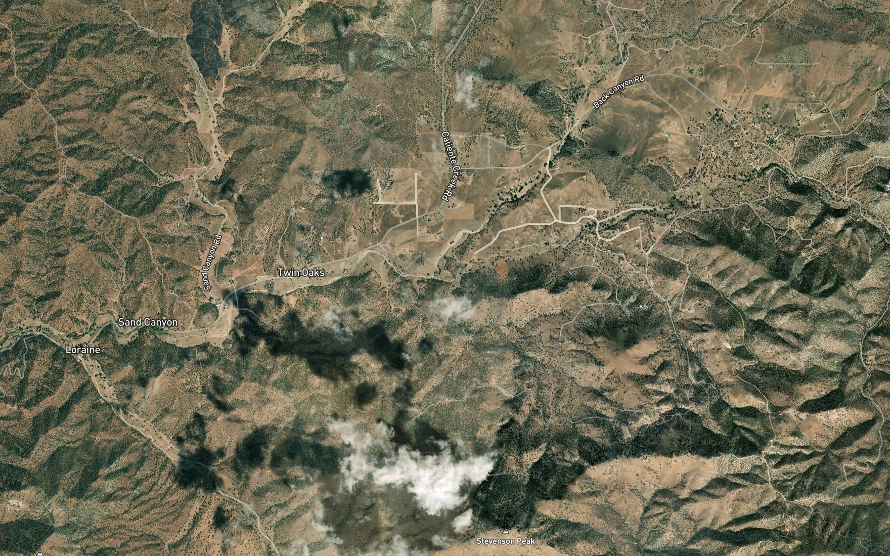 Satellite map of the Weaver Creek