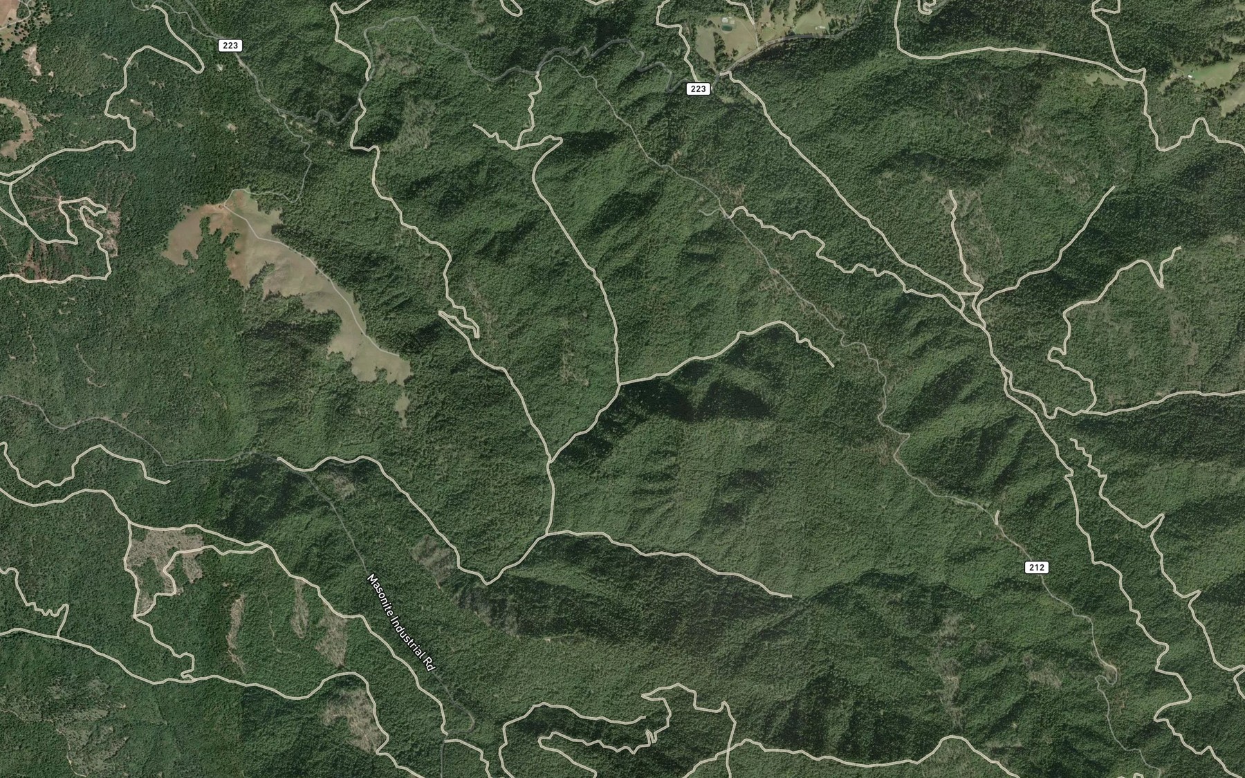 Satellite map of the Spooner Creek