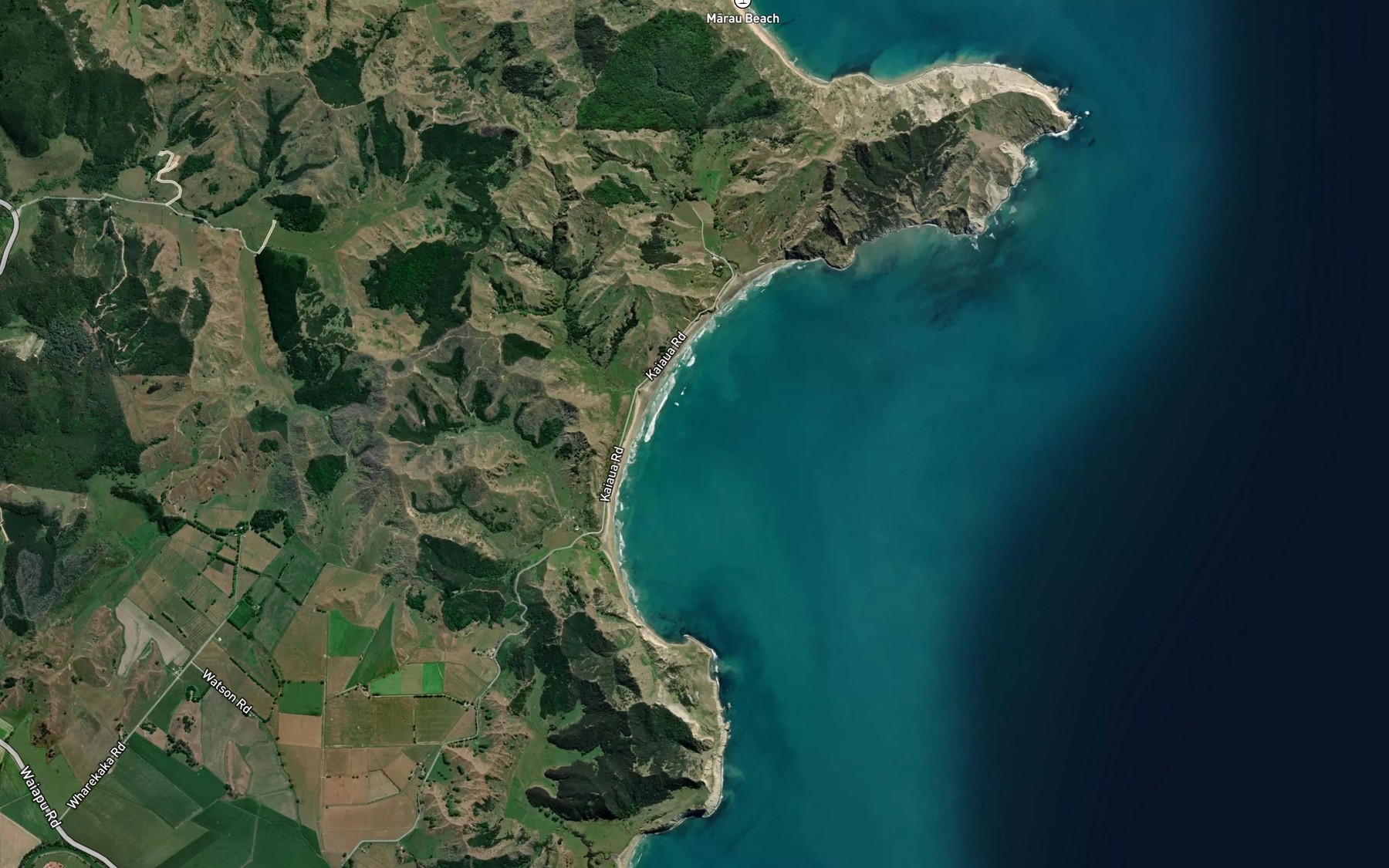 Satellite map of the Kaiaua Bay