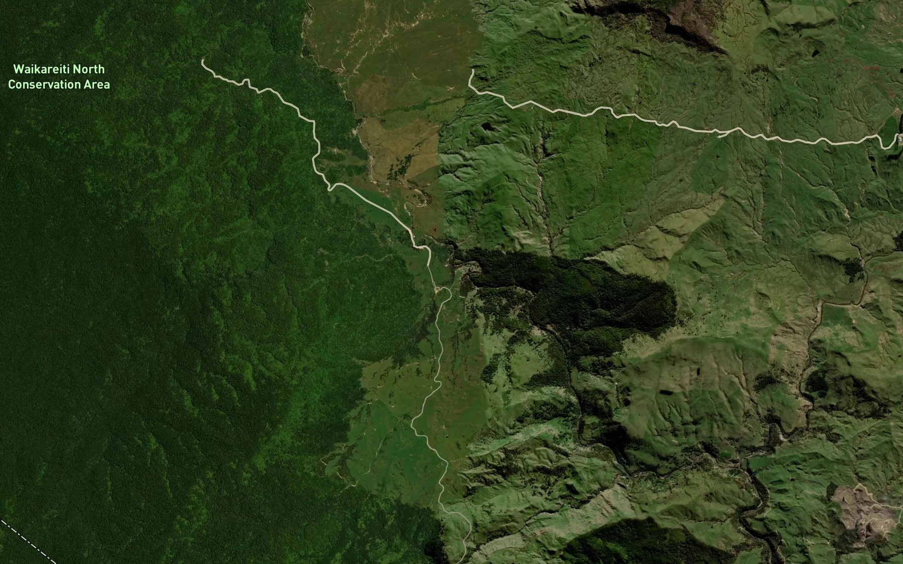 Satellite map of the Hangaroa River