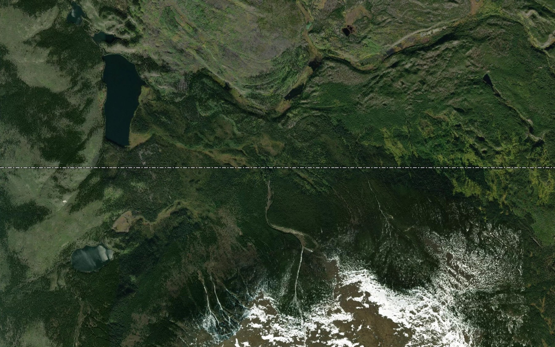 Satellite map of the High Creek