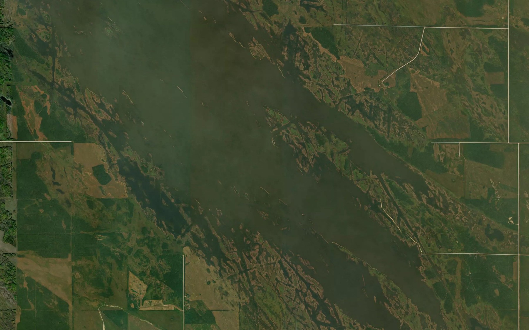 Satellite map of the Dennis Lake