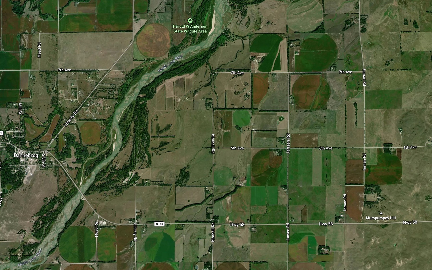 Satellite map of the Big Slough